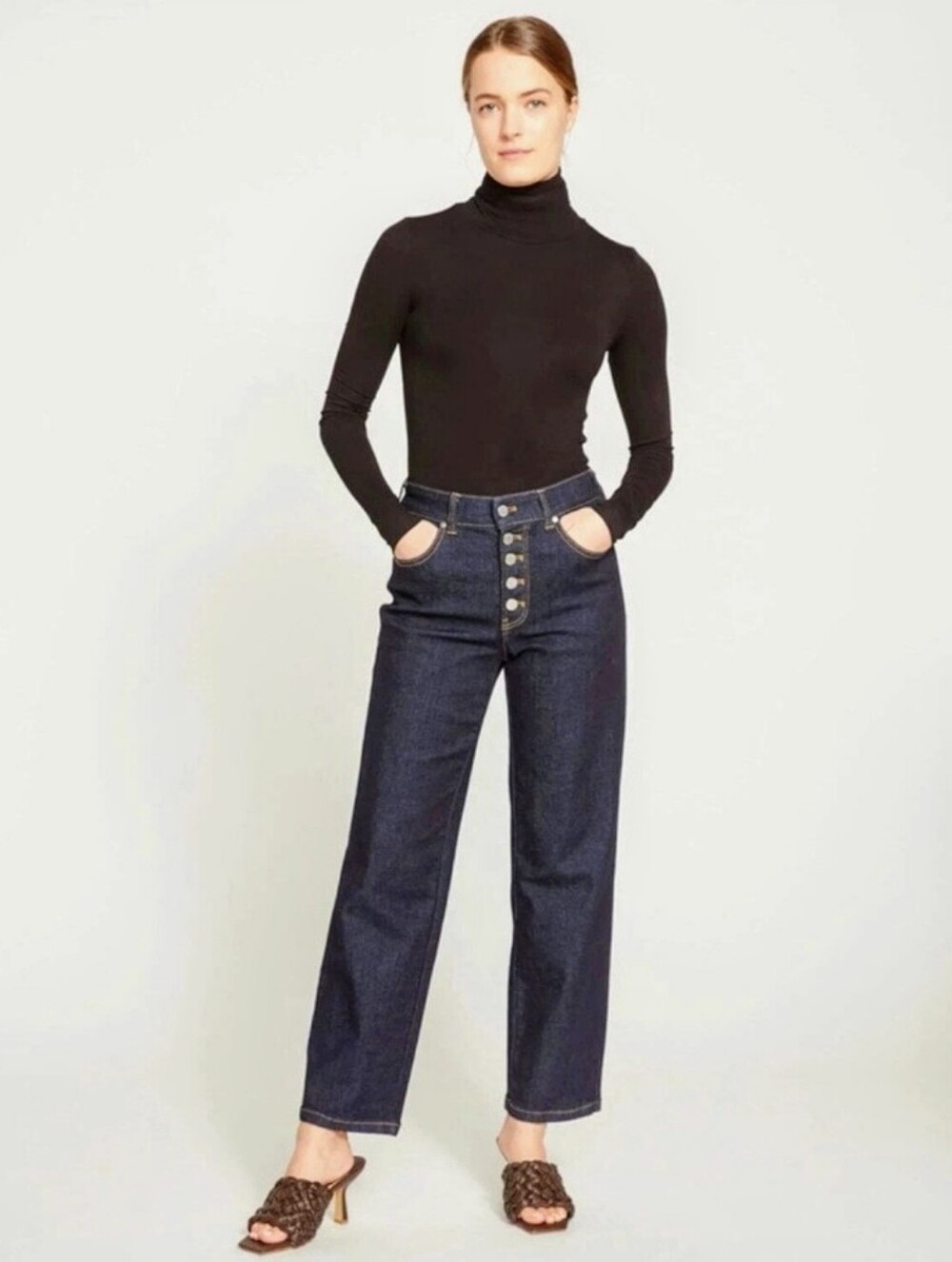 Universal Standard Dolly High-Rise Straight Leg Dark Indigo Dye Jeans - Size 8 - Picture 10 of 12